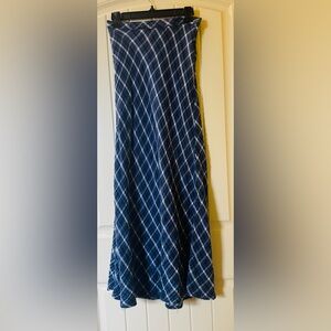 Flyshacker through Free People Blue100% cotton double plaid Maxi Skirt s 4/6